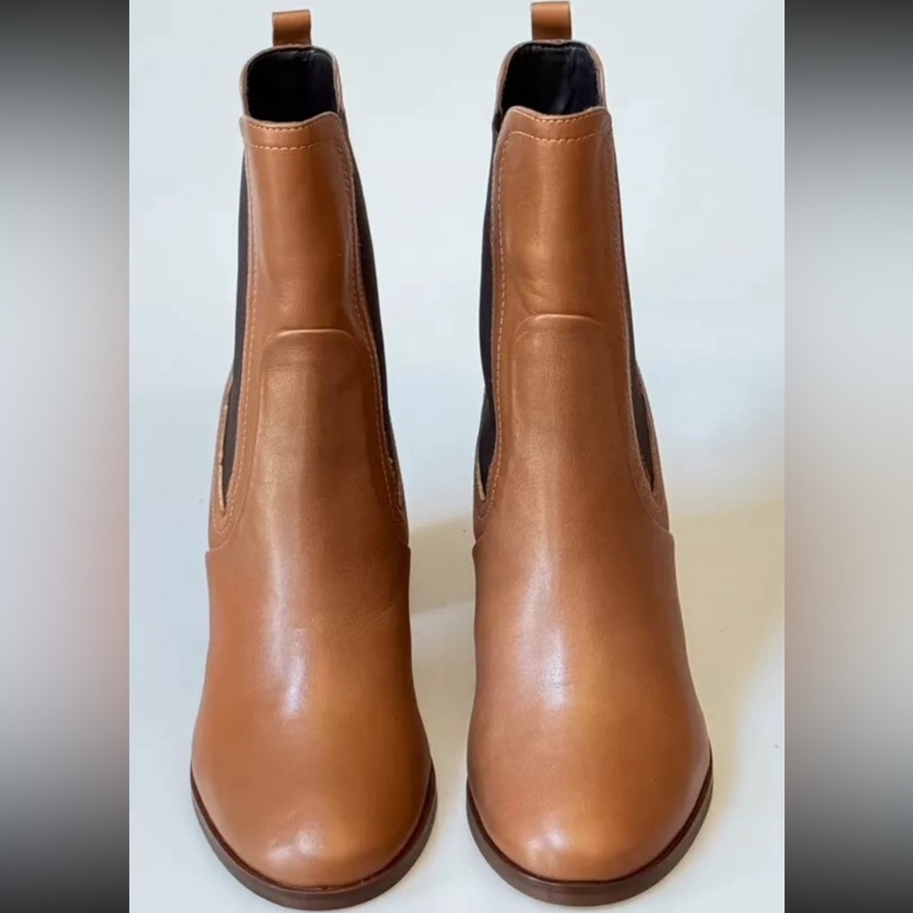TED BAKER London Daphina Women's Boots Tan Leather Heeled Ankle Chelsea Size 11